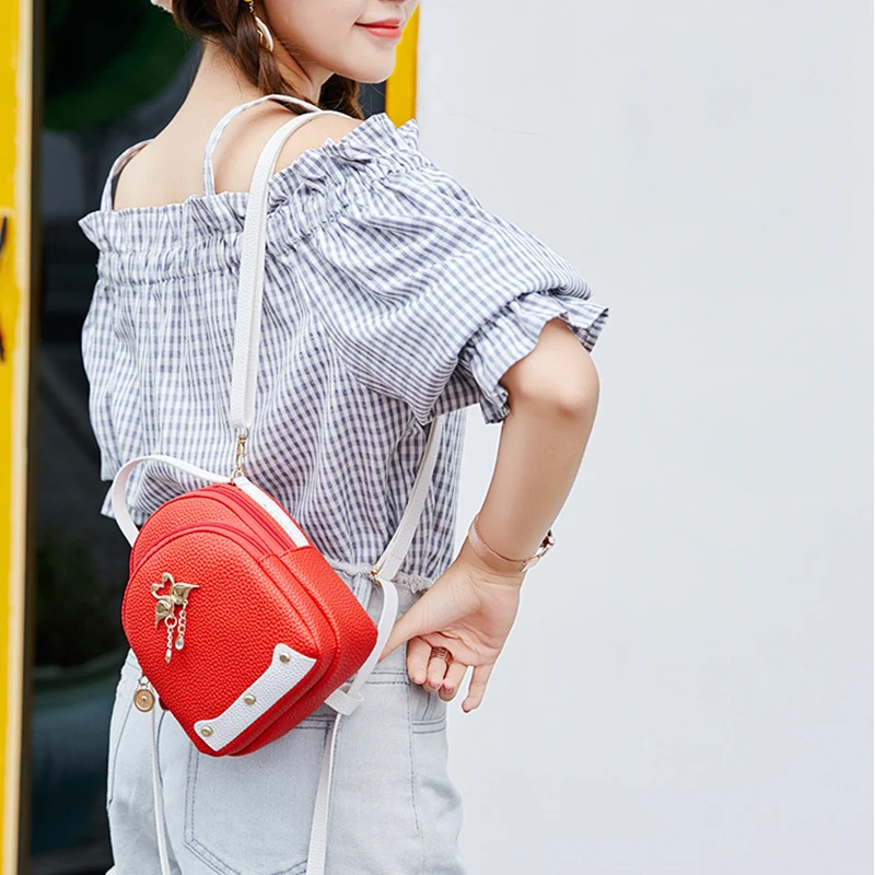 Мини-рюкзак женская сумка через плечо из искусственной кожи для