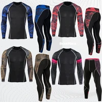 gym tights underwear mens compression sportswear suits training long johns workout jogging sports tracksuit rashgard shirts