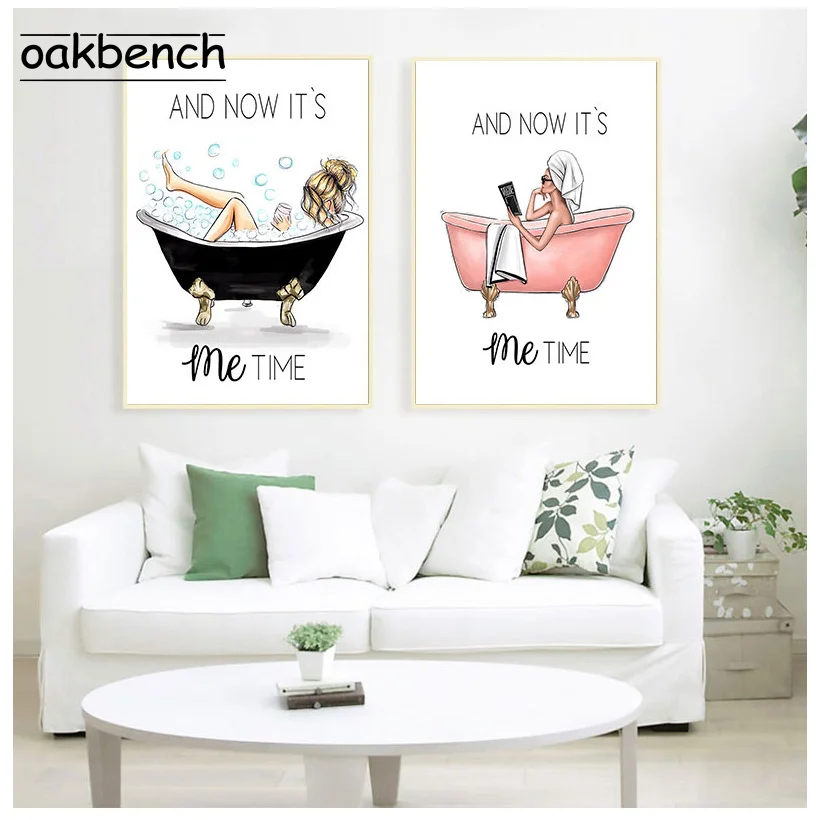 

Fashion Gril Poster Modern Wall Art Canvas Painting Beauty Bathing Pictures Nordic Posters And Prints Bathroom Home Decoration