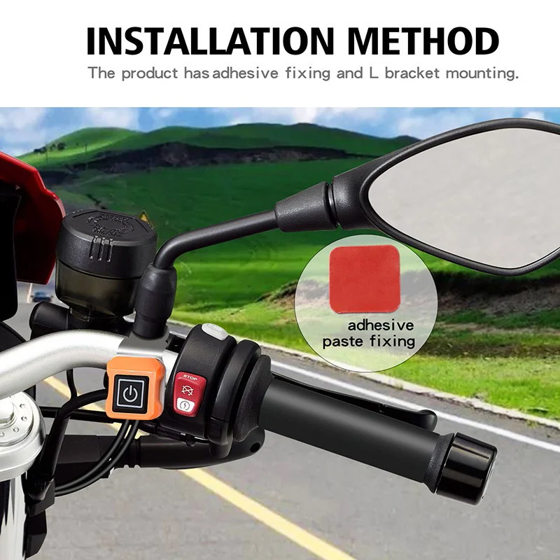 

Motorcycle Heating Handle Kit 12V Electric Heated Grips Pads+Heat Resistant Tape+Heat Resistant Cover Motorbike Handlebar Heated