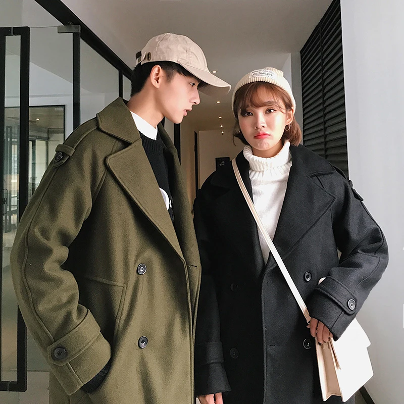 Новинка Зима 2019 корейская версия бренда Tide пары в стиле хип-хоп Длинное свободное