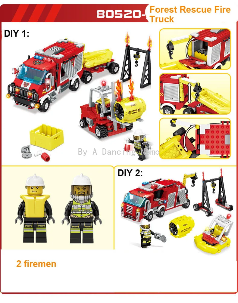 Пластиковые строительные блоки городская пожарная серия лесная спасательная