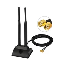 eightwood wifi antenna aerial with dual rp sma male for pci e wifi network card usb wifi adapter wireless router mobile hotspot