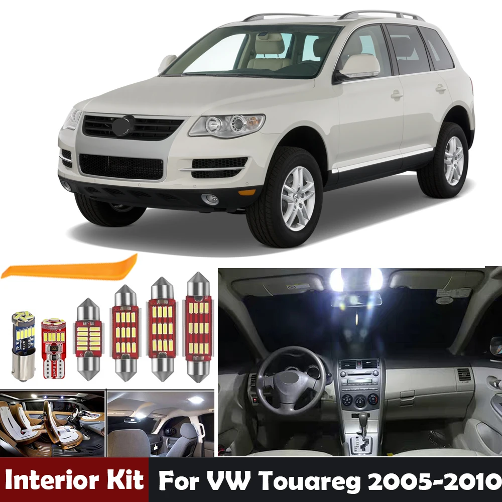 

16Pcs Led Bulbs Car Interior LED Lighting Kit For VW Volkswagen Touareg 2005-2010 Map Dome Trunk Step Courtesy Lamp