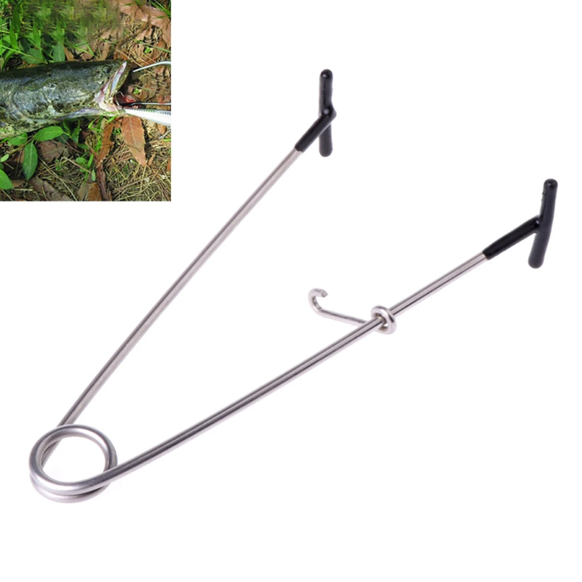 

Fish Mouth Spreader Opener Fishing Disconnection Device Stainless Steel Portable Lightweight Fish Gag Mouth Opener Take Hook
