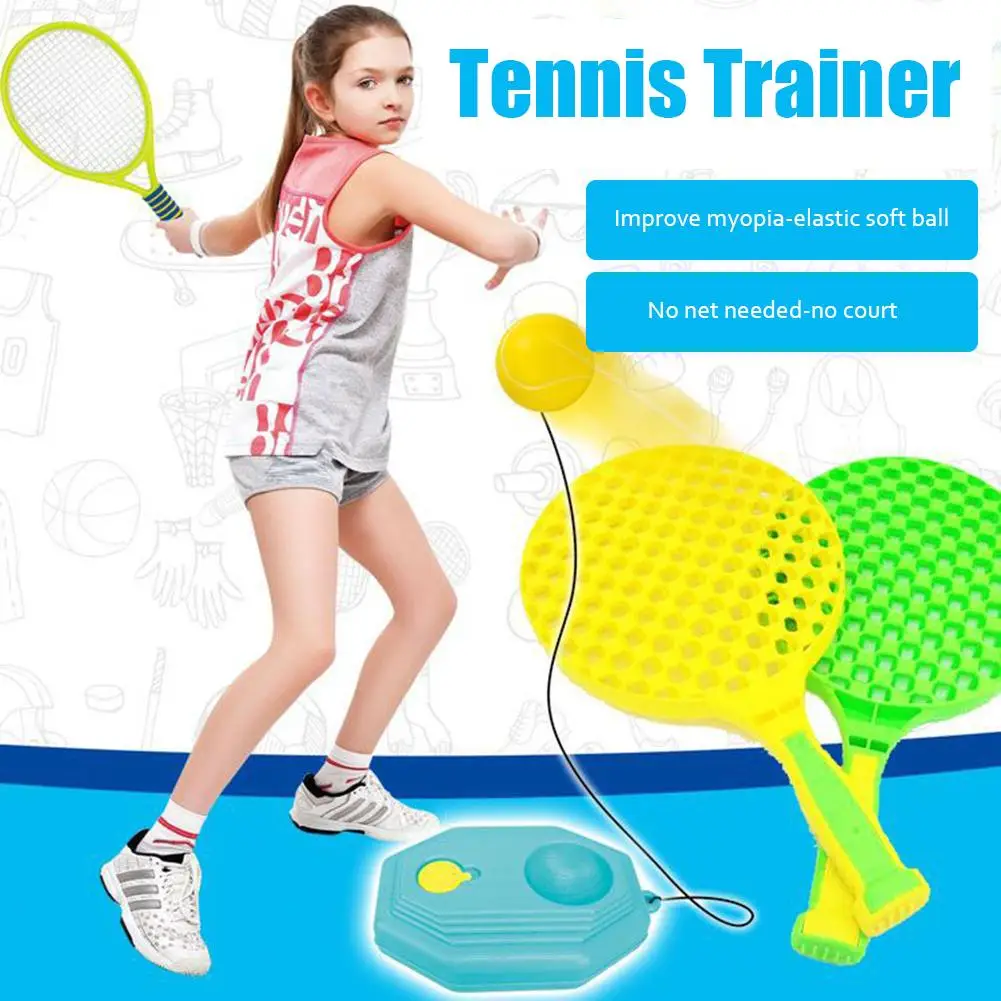 

Multi-functional Trainer Set Tennis Training Rebound Ball Tennis Trainer Practice Training Tool With Rope For Family Weekends