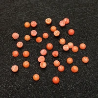 10pcs natural pink coral ring face 4mm round coral non porous beads for diy handmade jewelry accessories