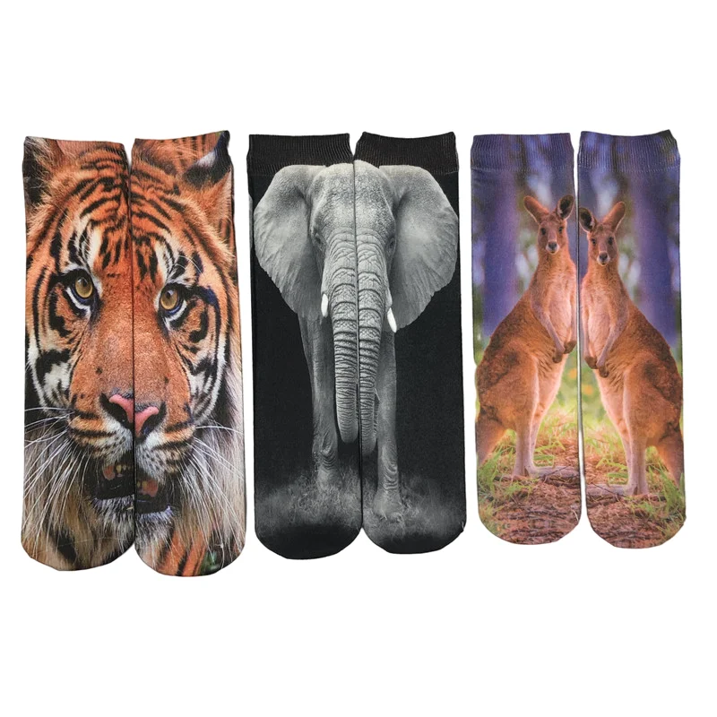 

[36-40] Three Dimensional Printing And Dyeing Cartoon Animal Socks Fashionable And Novel personality Street Funny Skateboard