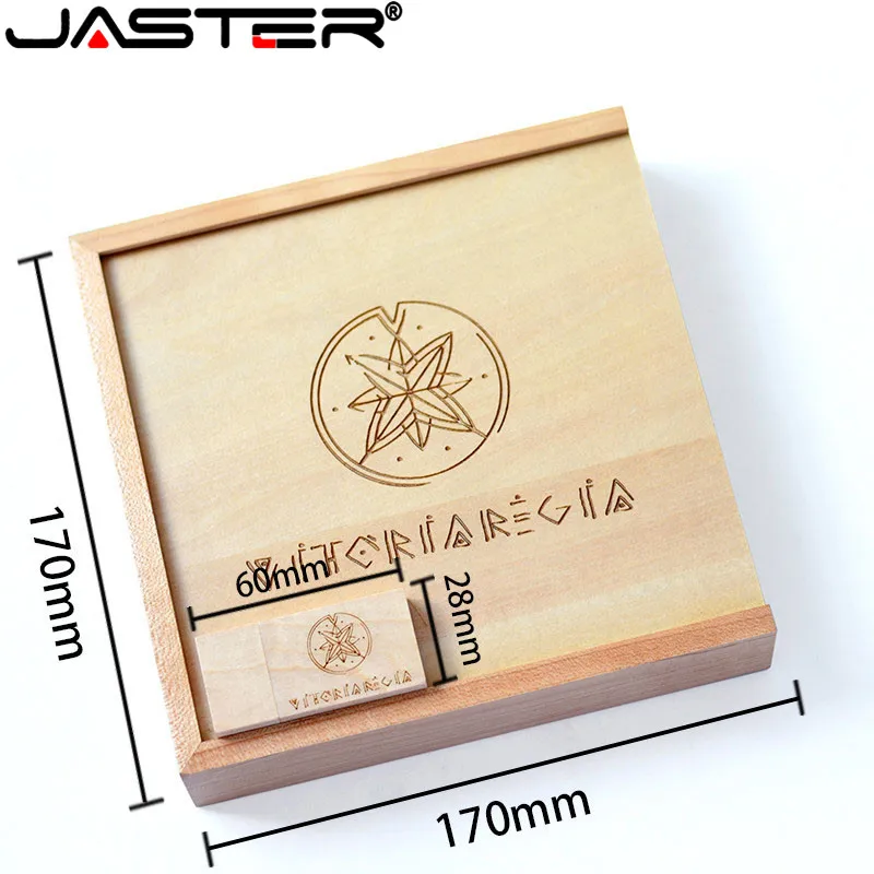 Фотоальбом JASTER (10 шт. с бесплатным логотипом) уникальный из орехового дерева USB +