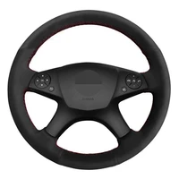 car steering wheel cover diy soft black suede for mercedes benz w204 c class c280 c230 c180 c260 c200 c300 2007 2008 2009 2010