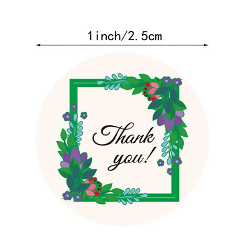 

500Pcs Floral Thank You Stickers for wedding decoration Craft Party Supplies
