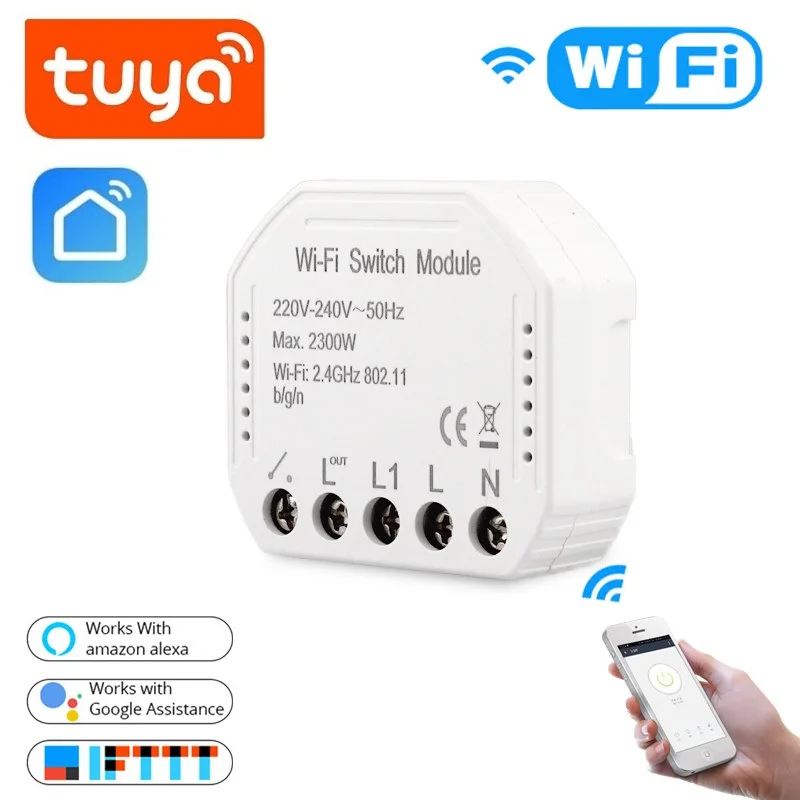 

Smart Wifi Switch DIY Breaker Module For Smart Life Tuya APP Remote Control Works with Alexa Echo Google Home IFTTT 1/2 Way