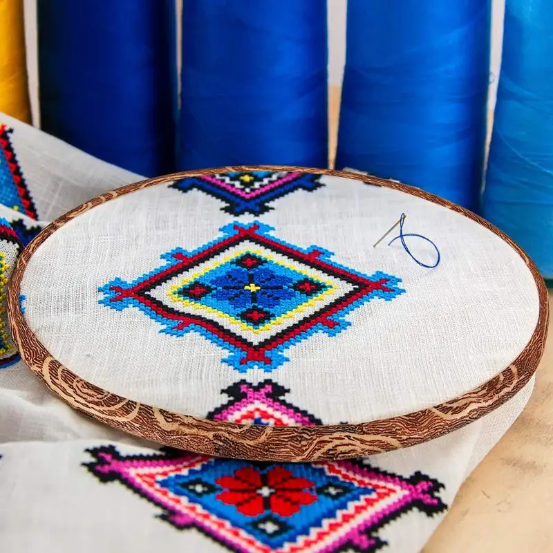 4 Pieces Embroidery Hoop Cross Stitch Hoops Imitated Wood Circle for Art Craft Handy Sewing and Hanging | Дом и сад