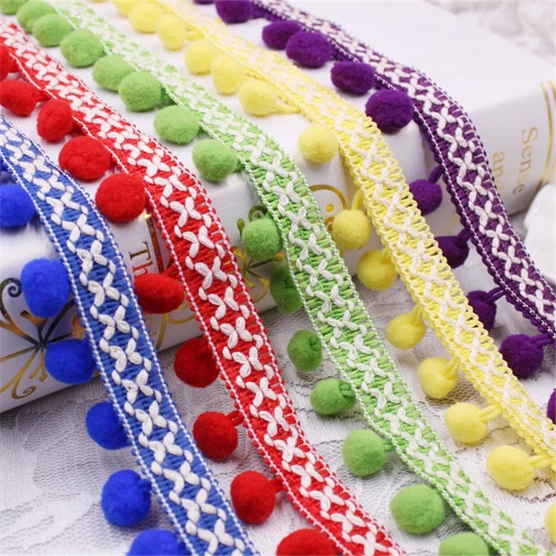 1 шт. кружевная лента помпон с кисточками помпоны отделка шариком шелковая