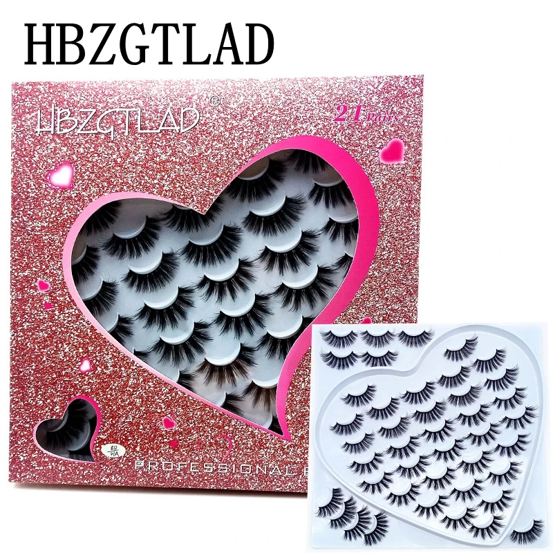 HBZGTLAD 5/10/20/21 пар 3D Мягкие норковые накладные ресницы ручная работа пушистые