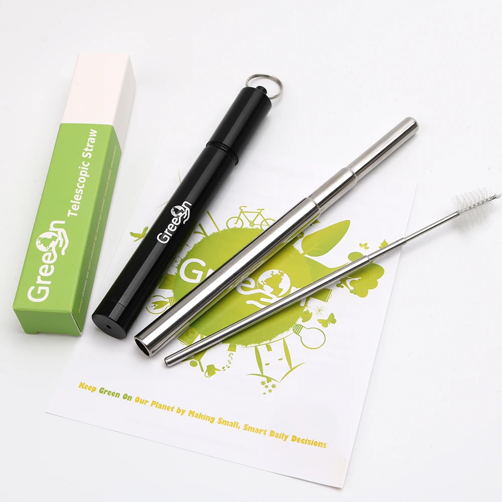 Металлическая Портативная Складная Солома для путешествий Экологически чистая