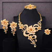 new exclusive handmade luxury 4 pcs necklace bangle earrings ring women jewelry set full mini cubic zirconia jewelry set
