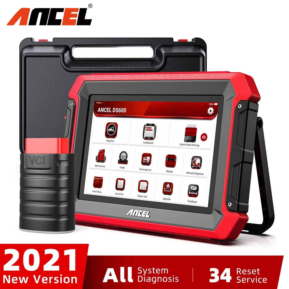 

ANCEL DS600 OBD2 Automotive Scannr Professional Engine ECU Coding ABS SRS SAS Oil Reset Active Test IMMO Car Diagnostic Tool