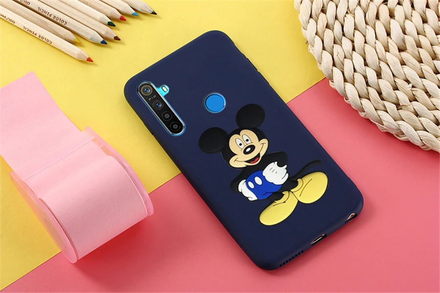 3D чехол с мультяшной мышкой для OPPO Realme C1 C2 Q X Lite 1 3 5 Pro мягкий из ТПУ Reno 2 Z 5G 10X Zoom