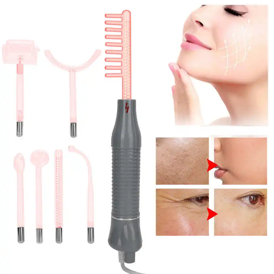 

7 шт./компл. высокочастотный инструмент для электротерапии удаление акне озона Электротерапия стержень машина для ухода за кожей