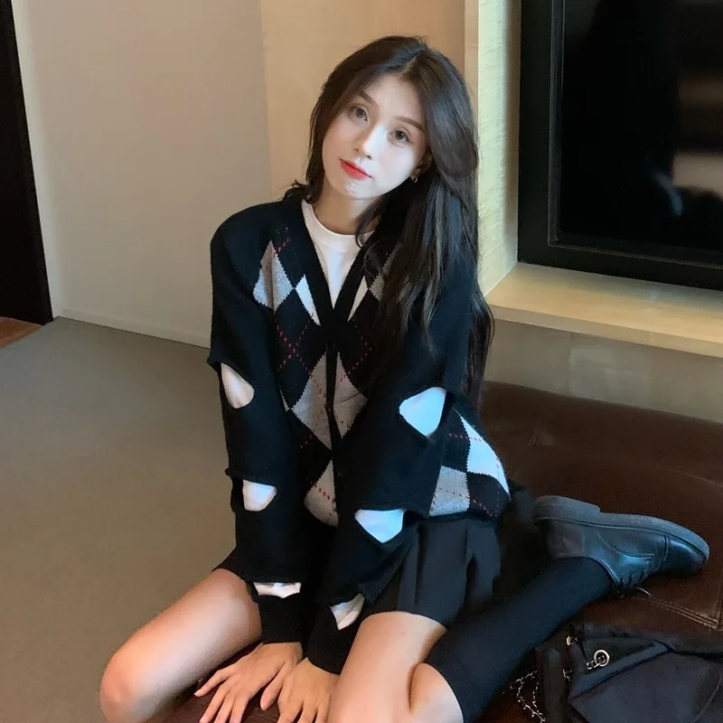 Женский винтажный вязаный кардиган пальто на осень и зиму | Куртки