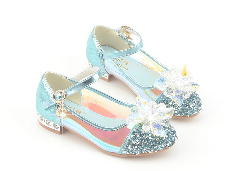 

kids shoe Shoe girl High Heels Princess Shoes Cosplay Elegant Wedding Dress Little Girl Party Shoes Ice Snow Queen Leather Shoe