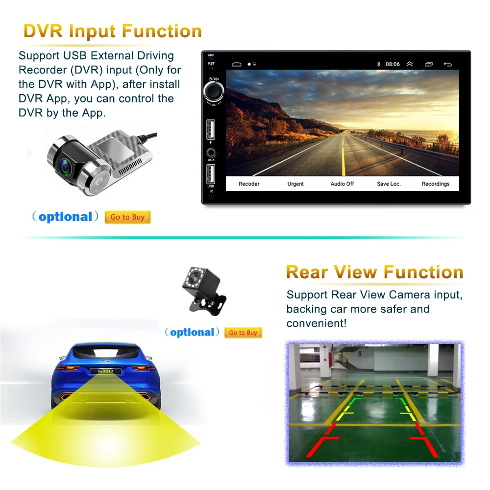 Автомобильный мультимедийный плеер AMPrime Android MP5 четырехъядерный Авторадио 2 Din