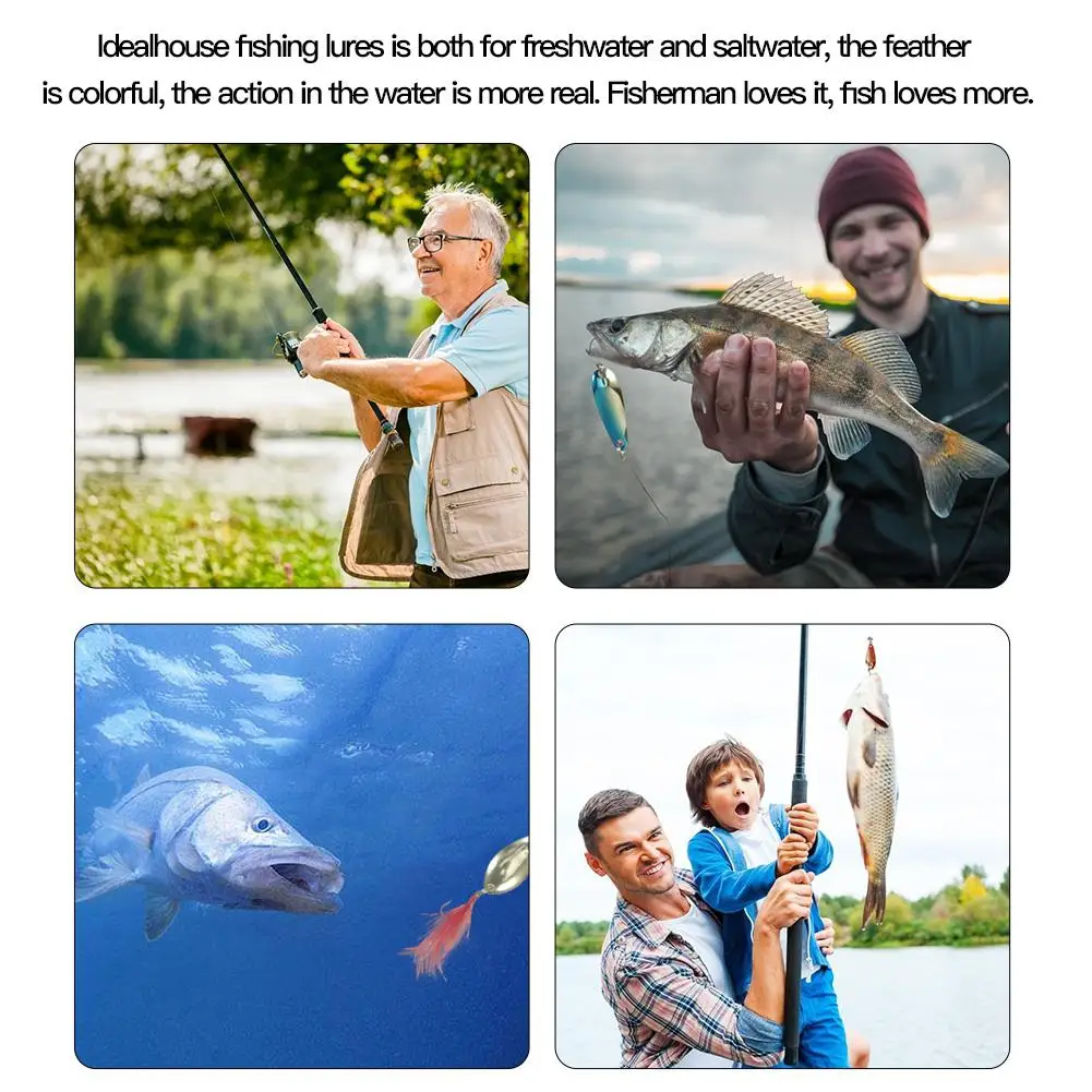 

Colorful Fishing Lure Hard Metal Fishing Spoon Lure Set Walleye Trout Spoon Baits Artificial Tackle Portable Spoon Jig Baits