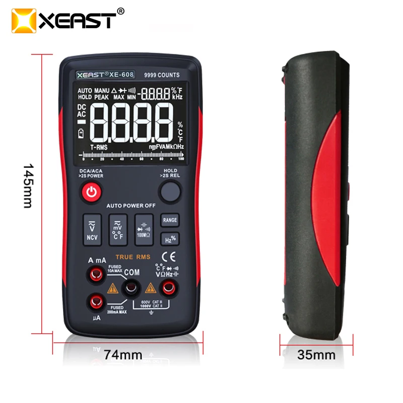 Цифровой мультиметр XEAST XE 608 True RMS с кнопкой 9999 отсчетов аналоговой гистограммой