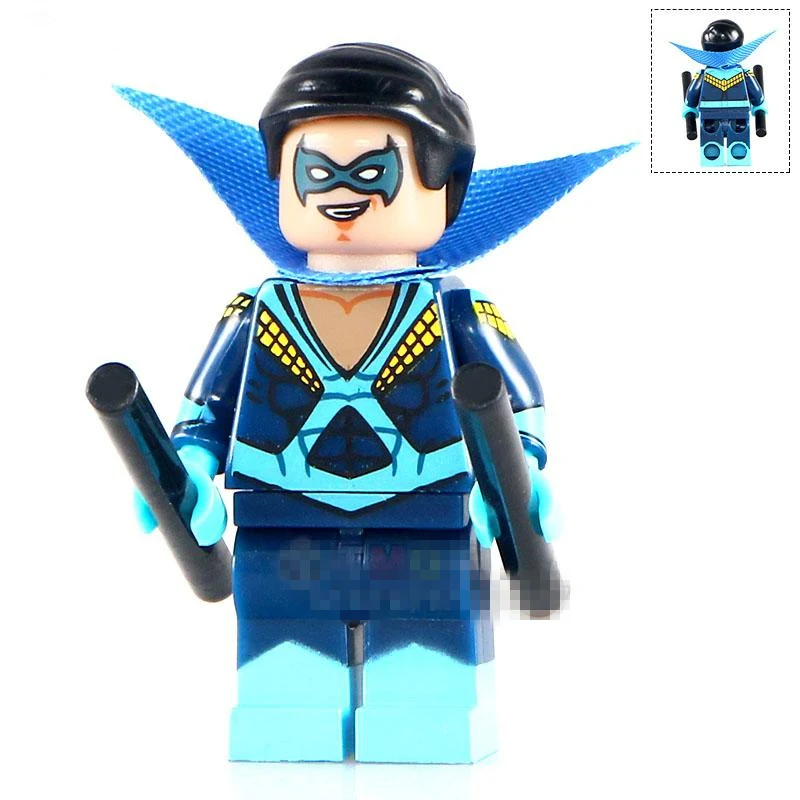 Одиночная продажа ночная рубашка с накидкой Супер герои модель Minifig Сборная