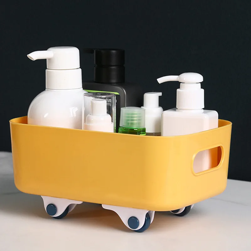 

New Pasteable Roller Multifunctional Household Directional Pulley Storage Box Sorting Box Storage Rack Bottom Caster Dropship