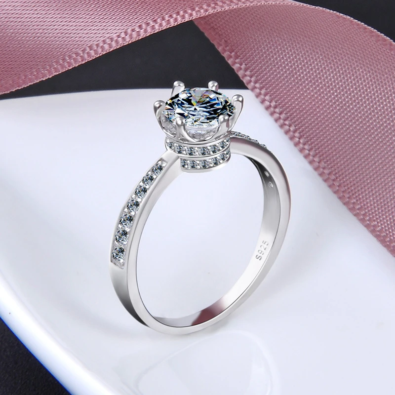 

Silver 925 Jewelry Ring Moissanite Silver 925 Women Classic Zircon Natural Gemstone Rings Engagement Ring Fine Jewelry