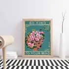 Картина на холсте, винтажная, с надписью Be Kind To Your Mind, плакаты, минималистские принты для спальни, африканская королева, настенное искусство, черный Декор для дома