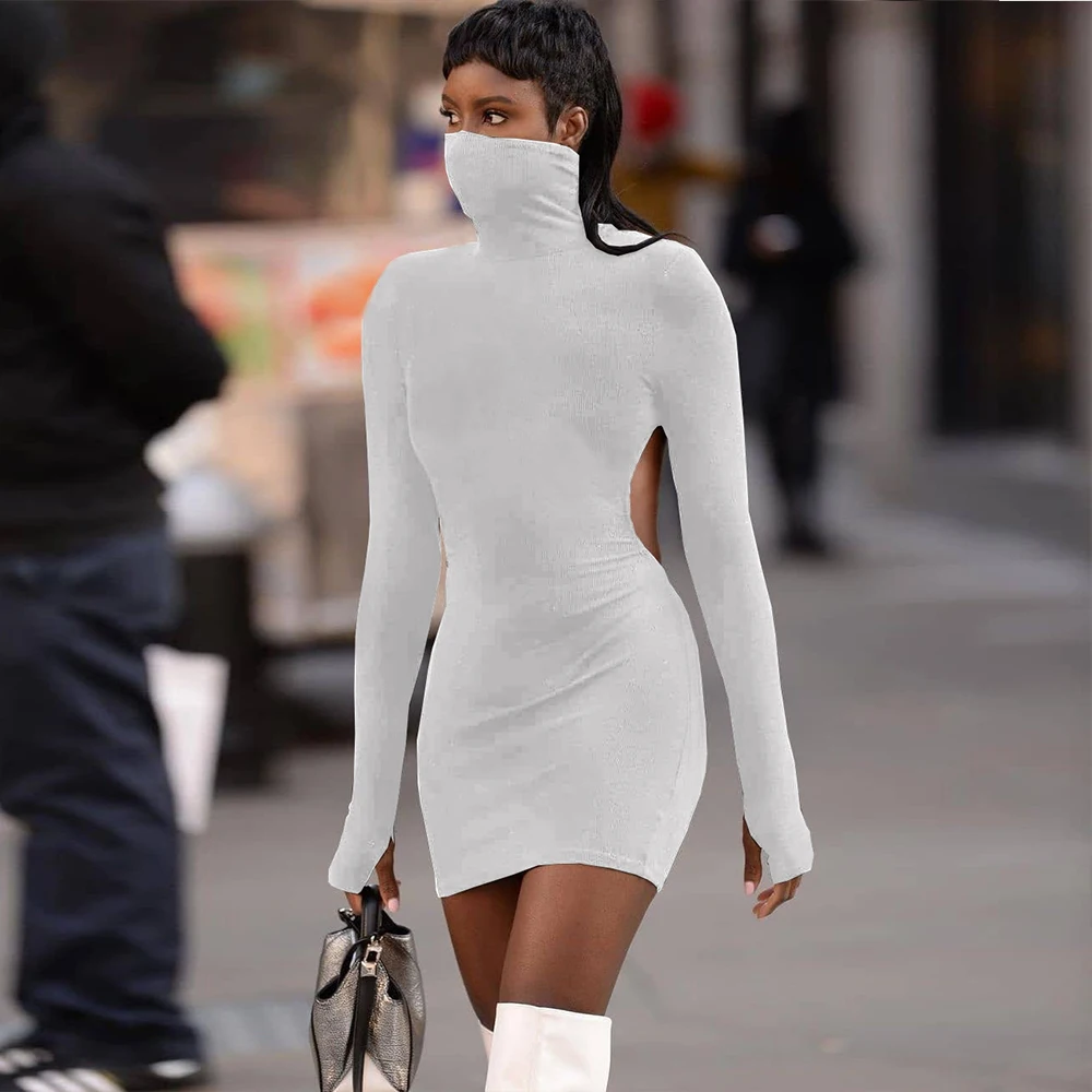 Размера плюс черный Белый цвет футболки платья с открытой спиной для женщин