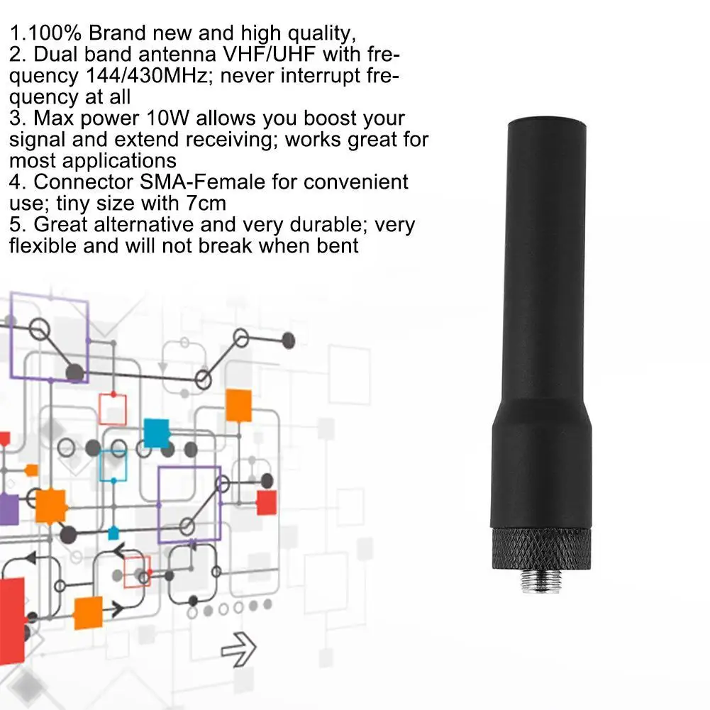 

New Dual Band Antenna VHF UHF Dual Band SMA-F For UV-5R Talkie UV82 Ham Radio HYT 144/430MHz RT7 Walkie For TYT Retevis 888 O2C4