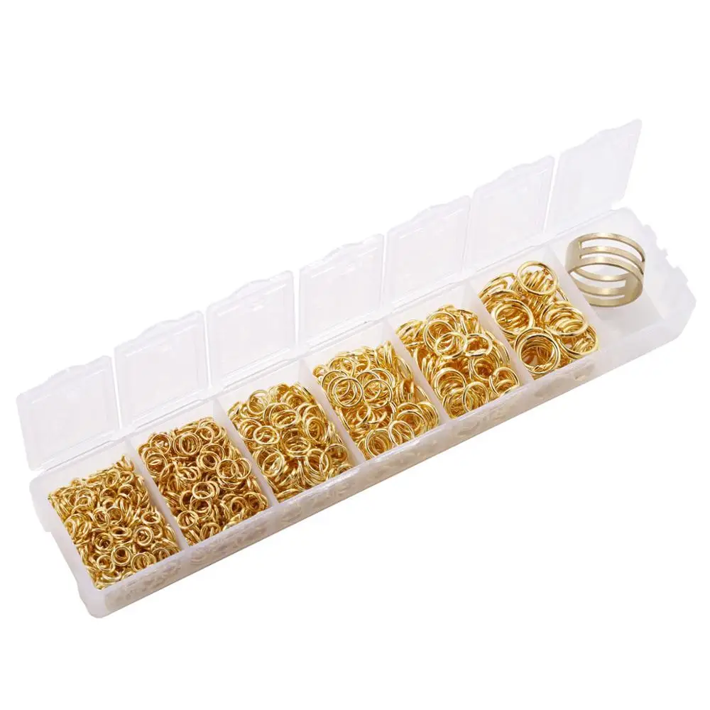 

4-10mm open ring closed ring iron plated white k gold plated silver plated ring 7-box box combination DIY jewelry tool kit