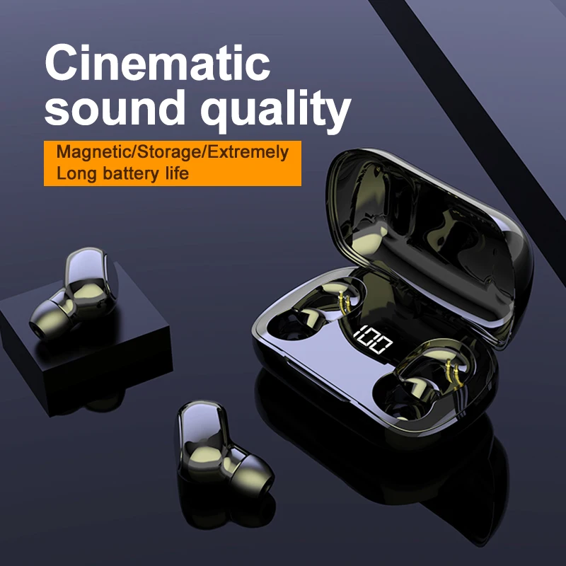 

TWS Bluetooth headset in-ear true wireless mini universal digital display sports waterproof HIFI stereo noise reduction earplugs