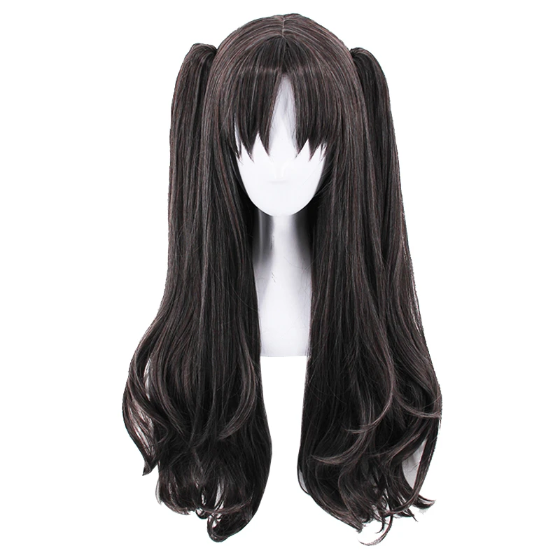 

Fgo Tohsaka Rin Cosplay Wig Fate/stay Night 80cm Long Curly Brown Hair with Two Clip on Ponytails Cosplay Costume Wig