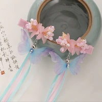 hair clips for girls hanfu hair accessories hair clip pin flower hairpin with flowers hair grips with tassel new year gift