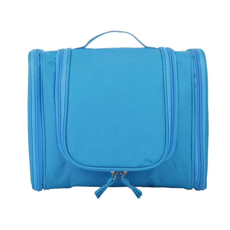 Light blue Косметический мешок для хранения коробка Портативный с ручкой, для путешествий, очень Ёмкость Оксфорд Водонепроницаемый сумка для хранения куб женская обувь; обувь для путешествий мыть карман - Цвет: Light blue
