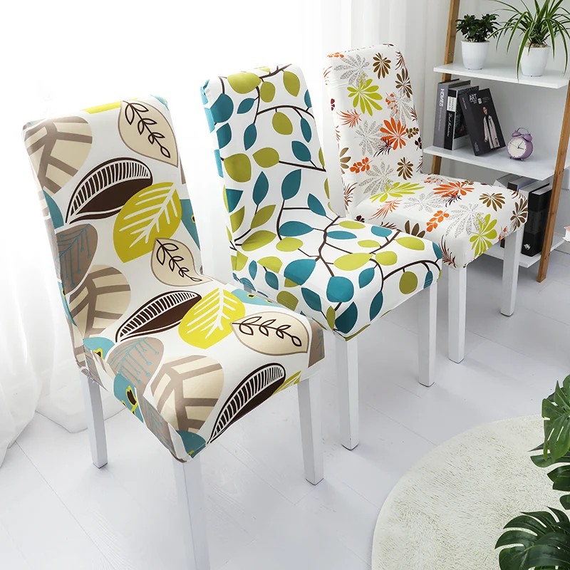 

2 4 6pcs Spandex Elastic Printing Dining Chair Slipcover Modern Removable Anti-dirty Kitchen Seat Case Stretch Chair Cover