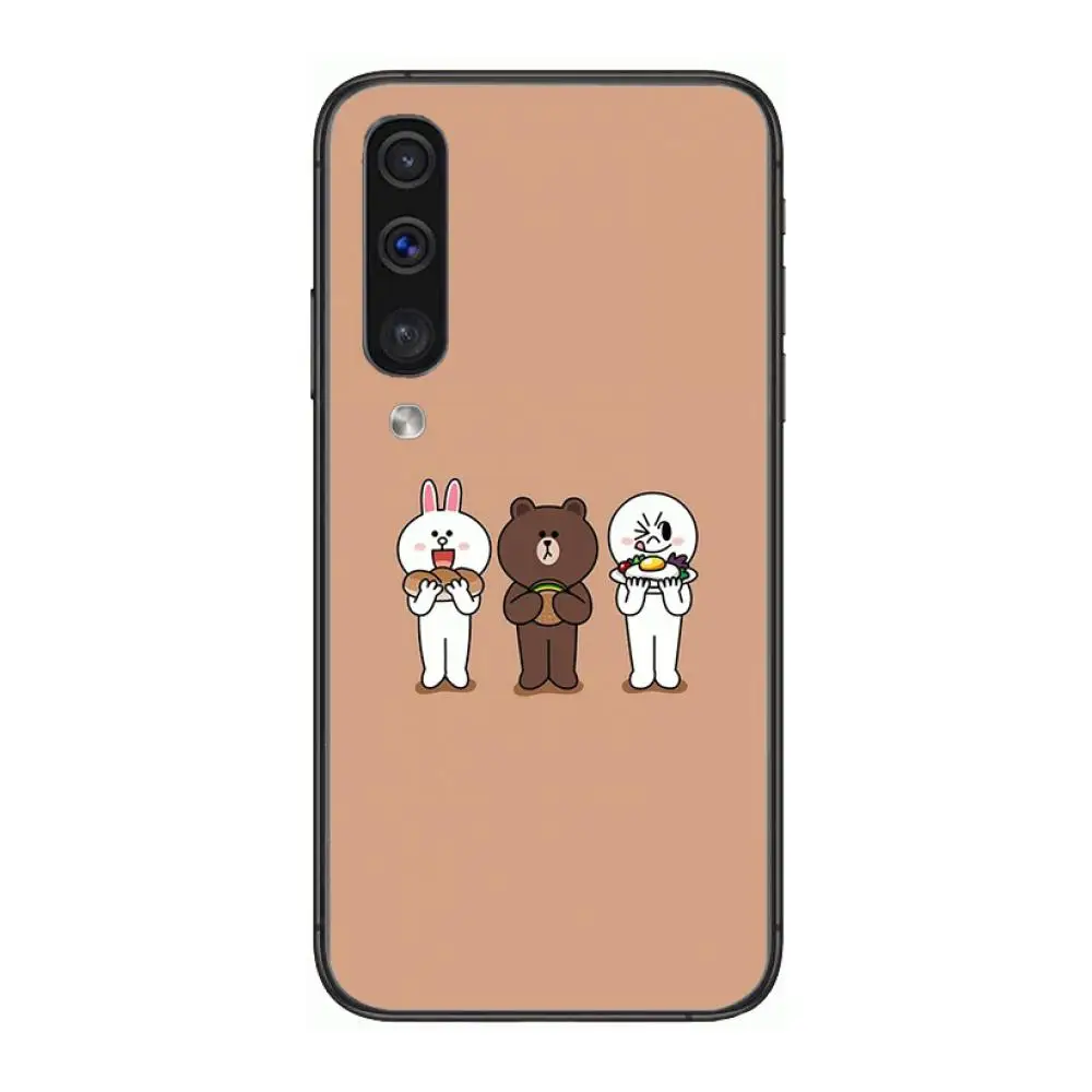 

Cute Cartoon Bunny Rabbit and Brown bear Phone Case Hull For Samsung Galaxy A 3 5 6 7 8 9 E 2018 Plus 2017 E S Black Shell Art