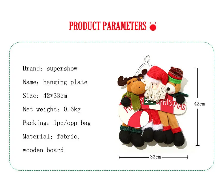

Christmas Stuff Decorations Door for Home Hanging Family Group Carrying Crutches Santa Claus Wall Hanging Wall Hanging Toys
