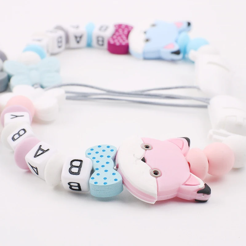 Милый медведь мультфильм животных детские силиконовые соски клип цепь BPA