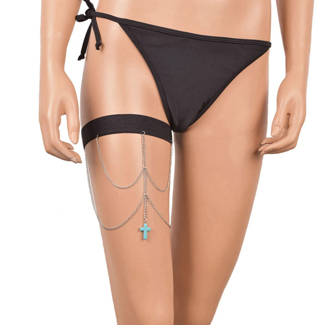 

Fashion Thigh Chain Cross Pendant Multilayer Decorative Leg Jewelry Leg Chain For Women Girls Jewelry