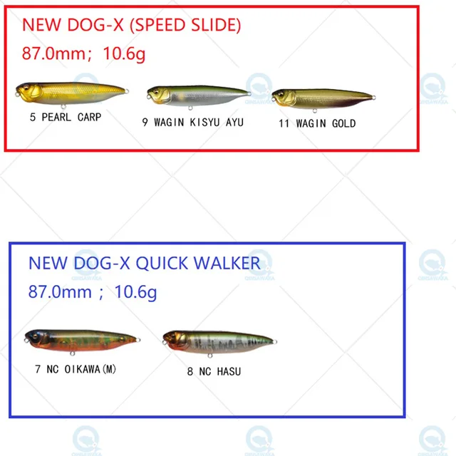 JAPAN Megabass NEW DOG-X SPEED SLIDE / QUICK WALKER 87mm 10.6g Top water  Pencil Bait Floating FISHING Lure Bait Sea Freshwater