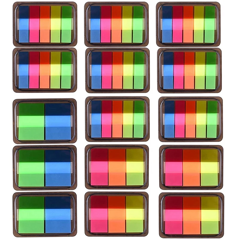 

1160 Pieces Page Marker -Up Page Flags Colorful Index Tabs Sticky Notes Tabs with Box, 15 Sets 3 Sizes
