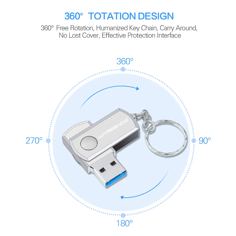Новый WANSENDA USB 3 0 флэш накопитель Вращающаяся ручка 16 Гб оперативной памяти 32