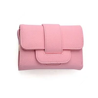 10pcs lot fashion leather wallet women short wallet 3 folds clutches coin purse for girls card holder women medium size purse