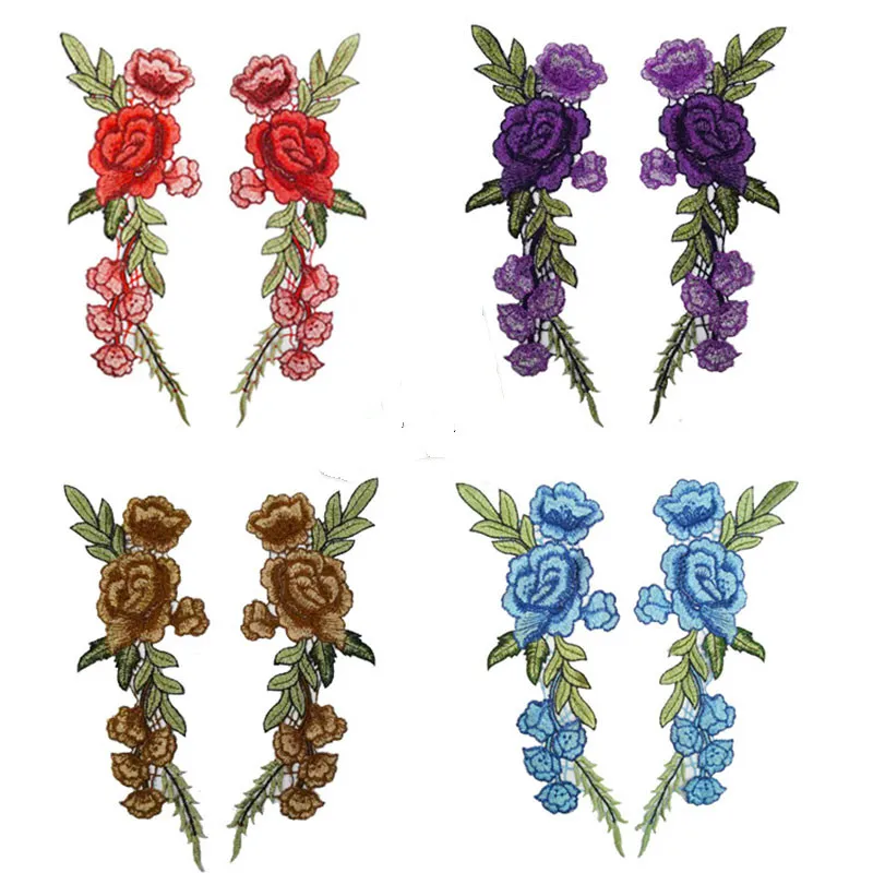 Sale DIY Clothes Patch 1PC/2PCS For Jeans Badges Bag Sew On Embroidery Crafts Sticker Rose Flower Accessories Applique | Дом и сад